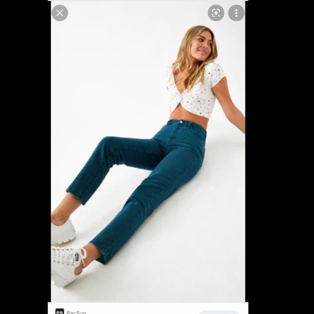 Teal/Turquoise PacSun Mom Jeans